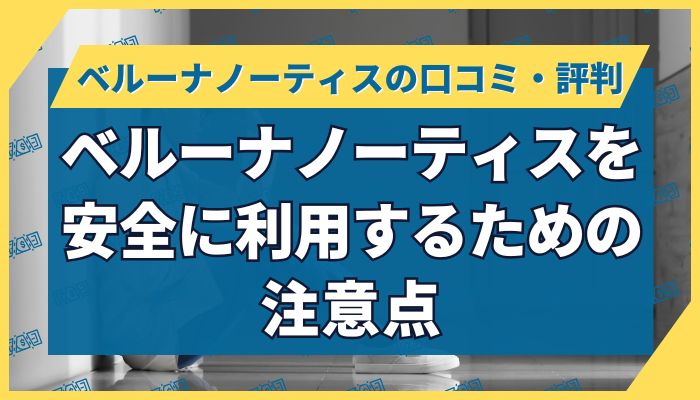 ベルーナノーティスを安全に利用するための注意点