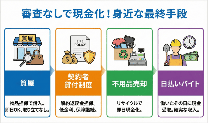 審査なしで現金化！お金借りられない時に役立つ身近な最終手段
