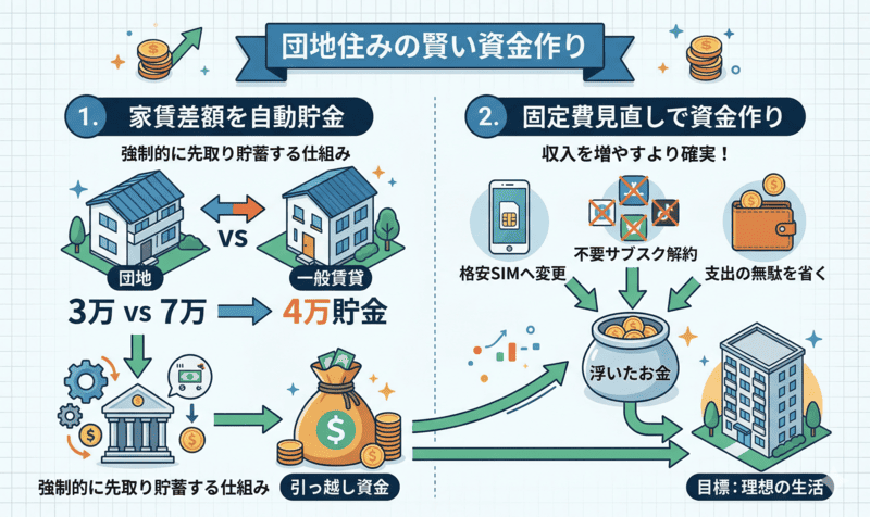 底辺や貧乏と悩む団地住みの環境を活かした資金作り