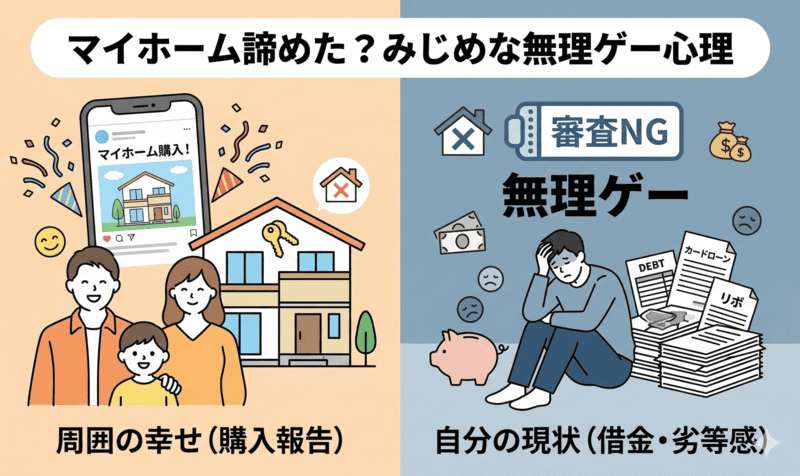 借金でマイホームを諦めた？みじめで悲しい無理ゲーな心理