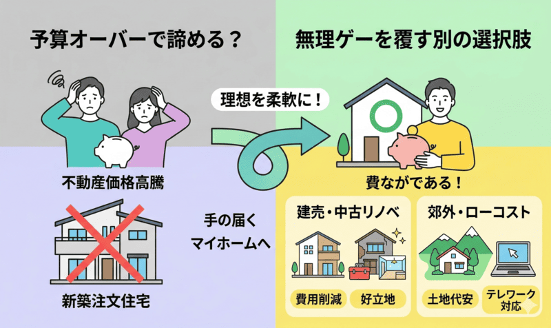 予算でマイホームを諦めた人必見！無理ゲーを覆す別の選択肢